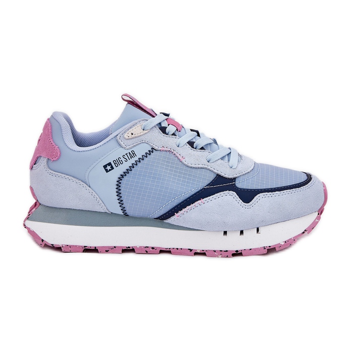 Women's Suede Light Sports Shoes Big Star RR274236 Hi-Polish Blue blå
