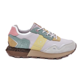 Kvinnors mocka sneakers Big Star RR274244 Hi-polish grågul system