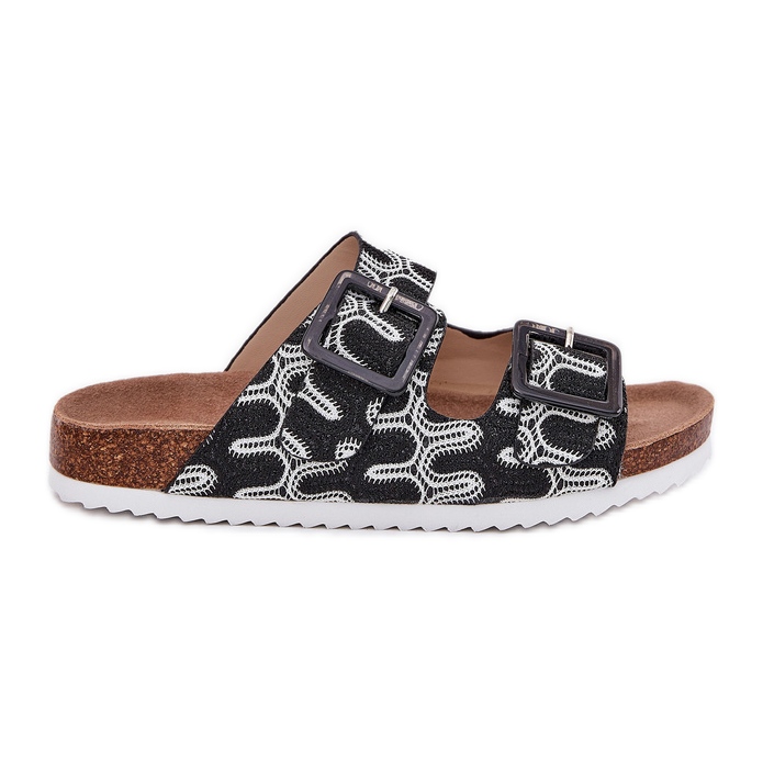 S.Barski Kvinnors flip flops med spännen och glitter S. Barski RB51-006 svart