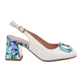 S.Barski Kvinnors lädersandaler på D&amp;A CR51-002 White Post vit