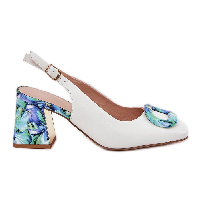 S.Barski Kvinnors lädersandaler på D&amp;A CR51-002 White Post vit