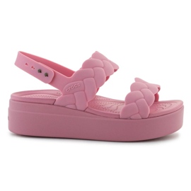 Crocs Brooklyn vävd låg kil 209977-6xx sandaler rosa