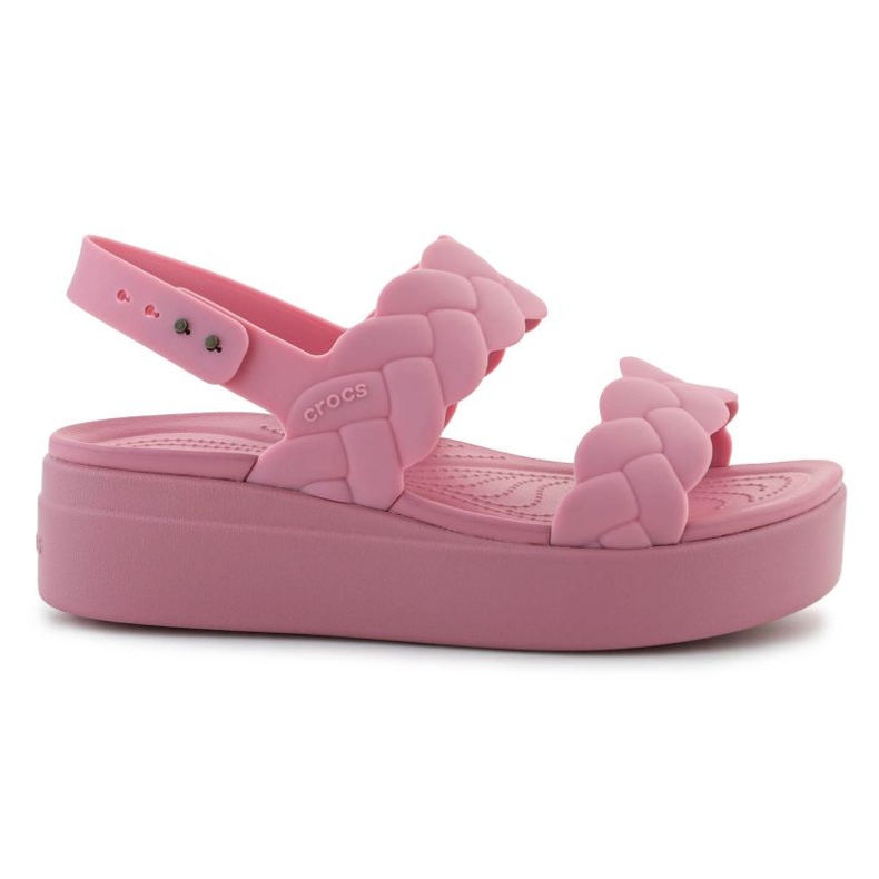 Crocs Brooklyn vävd låg kil 209977-6xx sandaler rosa