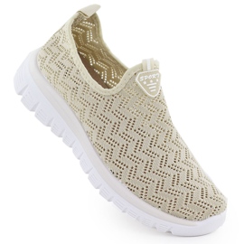 Kvinnors sportskor Openwork Slip on Beige Artiker 56C1016