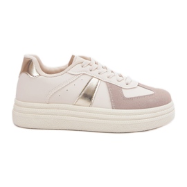 Eco Leather Women's Sneakers på plattformen Beige