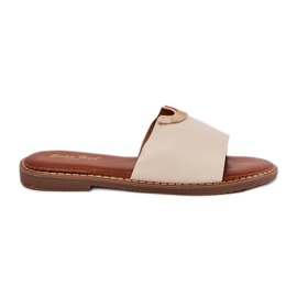 Eco Leather Women's Tisters med dekorativa detaljer Beige