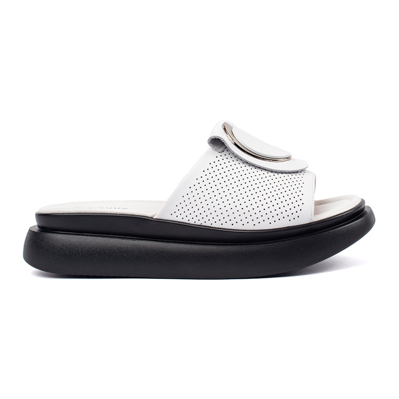 Goodin Vita och vita bekväma flip flops på plattformen