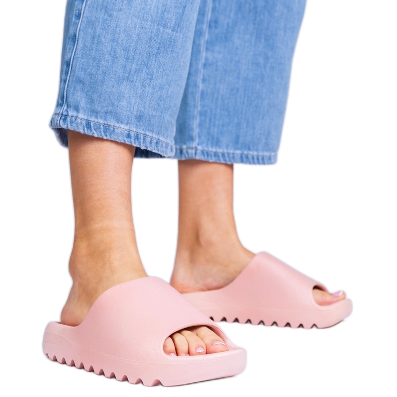Rosa kvinnors gummi flip flops