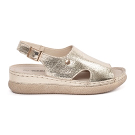 Goodin Gyllene platta sandaler med ett spänne