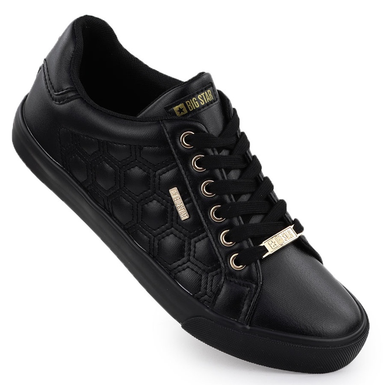 Kvinnors sneakers Ecoski Black Big Star RR274323 svart