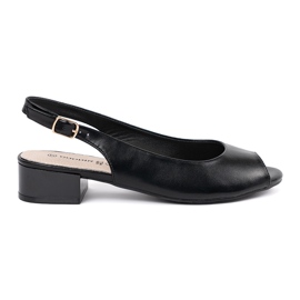 Goodin Svarta eleganta lågklackade sandaler