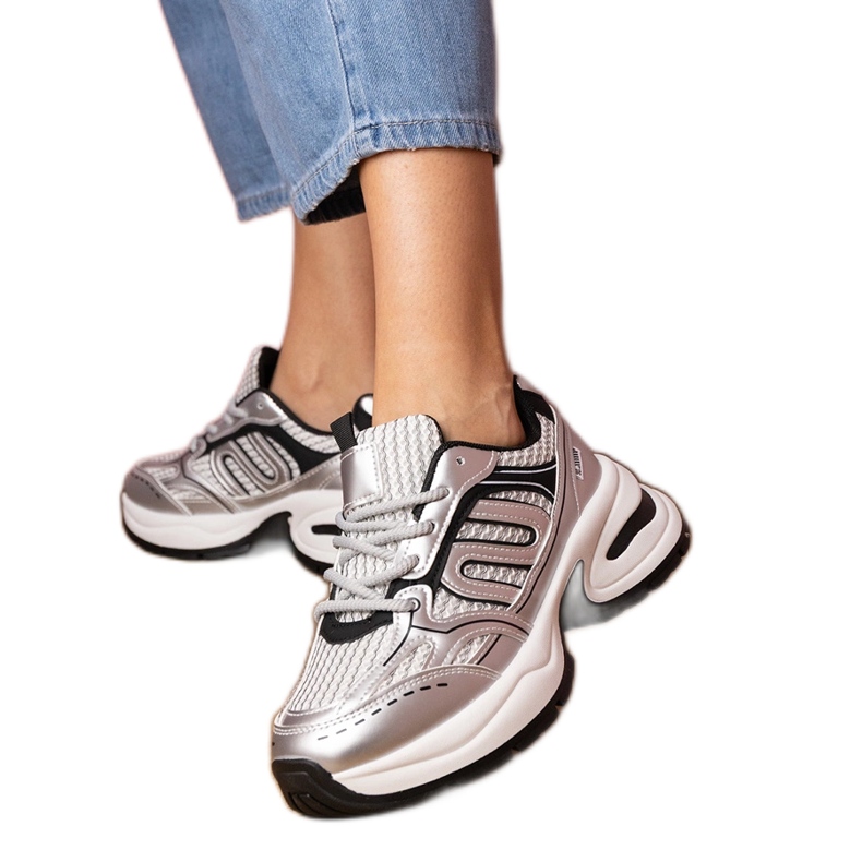 Silver sneakers sport sneakers silver-