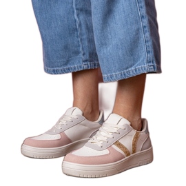 Flerfärgade sneakers sneakers dekorerade med glitter vit