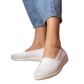 Vita kvinnors sneakers med zirkoner