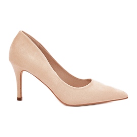 Eco Suede Heels Beige