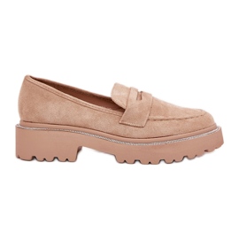 Kvinnors Eco Moccasins med Khaki Zircons beige