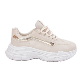 Sneakers kvinnors sportskor på en tjock beige sula