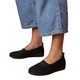 Svarta kvinnors sneakers med zirkoner