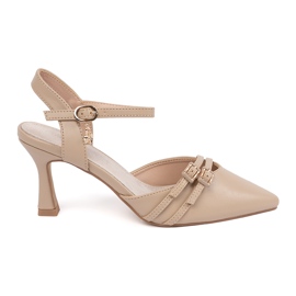 Goodin Beige pumps med öppen häl