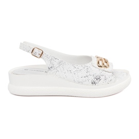 Goodin Platta sandaler vita med en prydnad