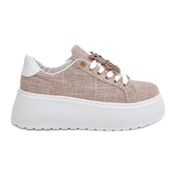 Sneakers på plattformen med en stift Bear S.Barski BF51-014 Beige