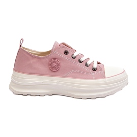 Sneakers för kvinnor på en massiv sula Big Star NN274129 Rosa