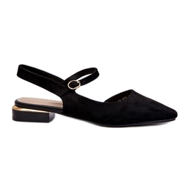 Damballerinor på låga klackar med öppna klackar Sergio Leone SK831 Svart