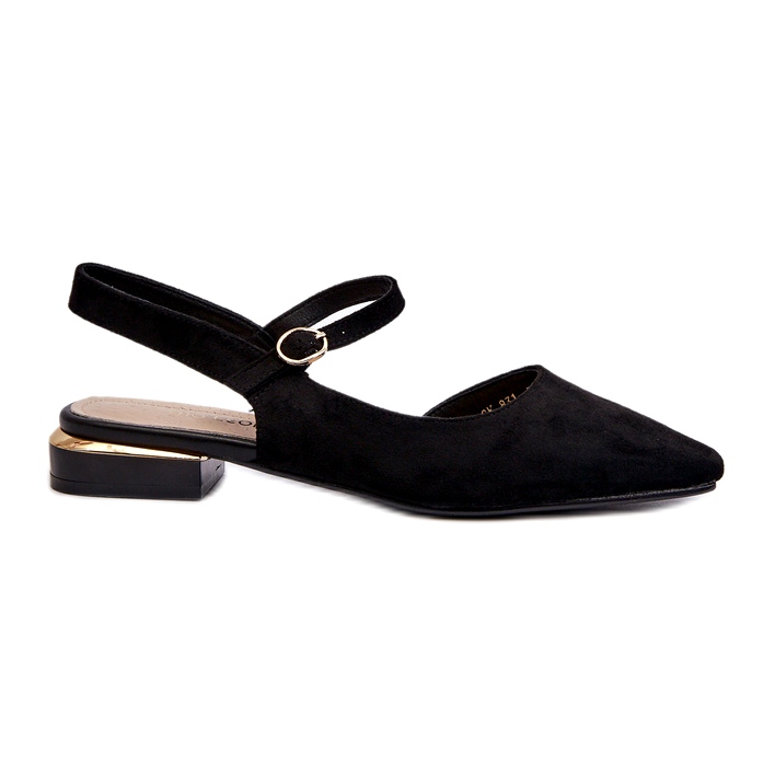 Damballerinor på låga klackar med öppna klackar Sergio Leone SK831 Svart