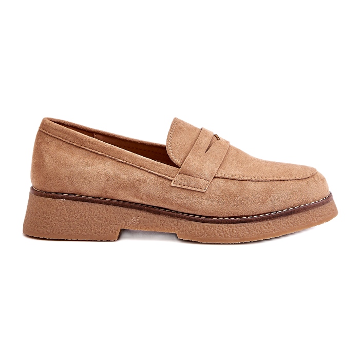 Bellucci Klassiska kvinnors loafers med Eco Suede Beige