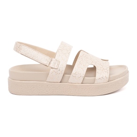 Goodin Klassiska sandaler på beige -plattformen