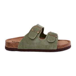 Big Star Kvinnors mocka flip flops med stor stjärna RR274A393 gröna klämmor