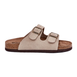 Big Star Kvinnors mocka flip flops med stor stjärna RR274A391 beige spännen