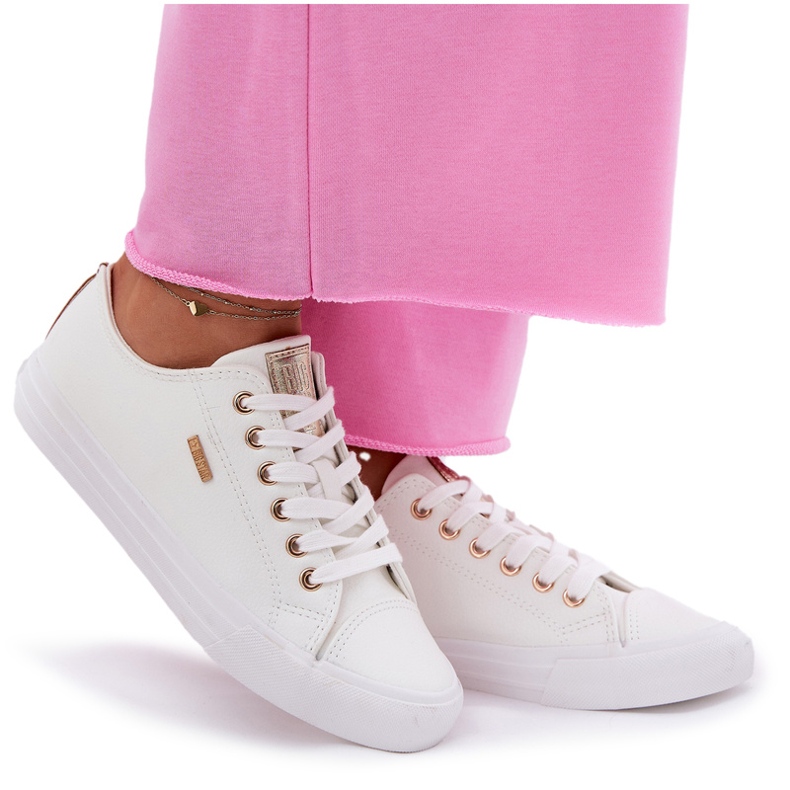 Kvinnors sneakers med Eco Leather Big Star RR274748 White vit