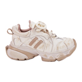 Kvinnor läder sneakers goe rr2n4037 beige