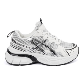 Sportowe White and White Sneakers med nät vit