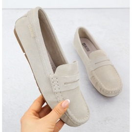 Women's Leather Loafers Big Star RR274947 beige