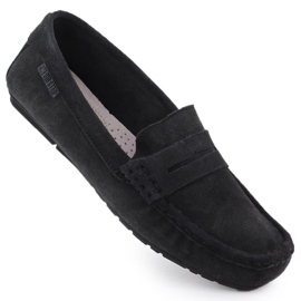Kvinnors läder loafers svarta Big Star RR274948