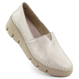 Kvinnors läderskor på Golden Wedge Filippo 6161 gyllene