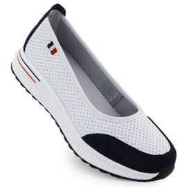 OpenWork Läder Ballerinas på den vita Filippo 6134 -plattformen