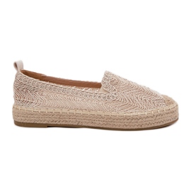 Kvinnors espadrilles på Vinceza 17392 Beige -plattformen