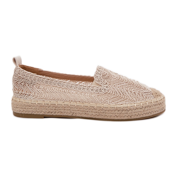 Kvinnors espadrilles på Vinceza 17392 Beige -plattformen