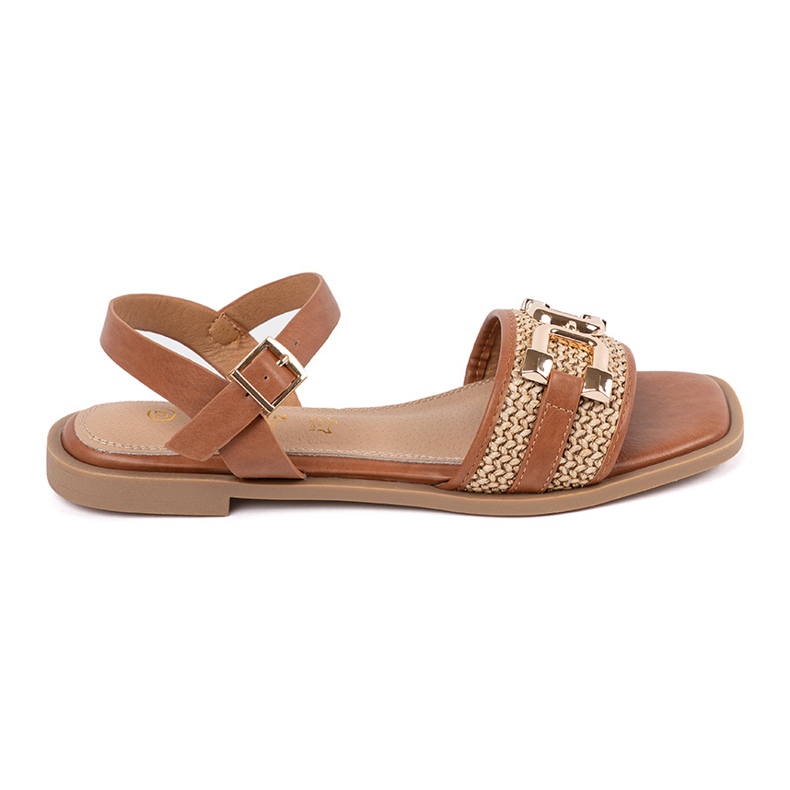 Goodin Bruna sandaler med läderinsats