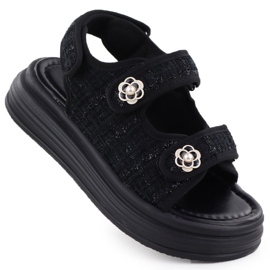 Kvinnors sandaler på plattformen Czarne Potocki Py16337 svart