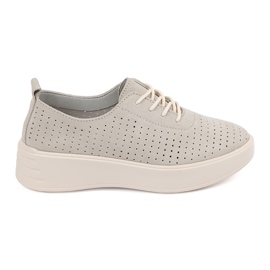 Sergio Leone Openwork Läderskor beige