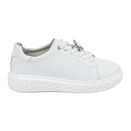 Vita sneakers med läderstift Sergio Leone