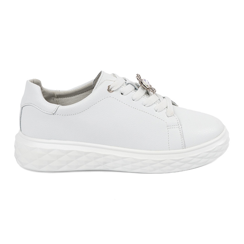 Vita sneakers med läderstift Sergio Leone