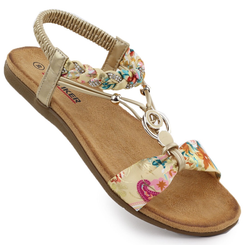 Kvinnors bekväma sandaler Slip -up Golden Artiker 56C1316 gyllene