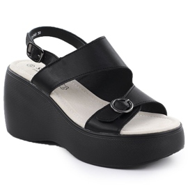 S.Barski Läderkilsandaler Black S. Barski LR51-540 svart