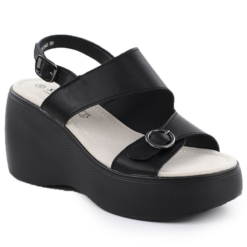 S.Barski Läderkilsandaler Black S. Barski LR51-540 svart