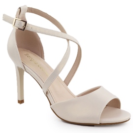 Kvinnors sandaler på Pearl High Heels Sergio Leone SK432 beige
